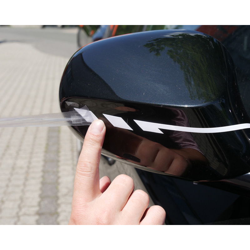 Foliatec PIN-Striping voor spiegelkappen rood - Breedte = 1,3cm: 2x 35,5cm