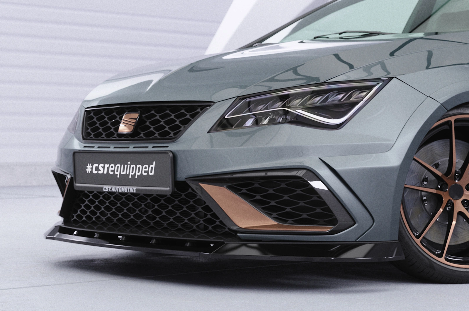 Voorspoiler Seat Leon 3 (Typ 5F) Cupra R Glans Zwart (2017-2020)