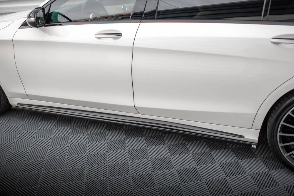 Zijskirts Mercedes Benz S Klasse AMG Pakket W222 FL Maxton Glans Zwart