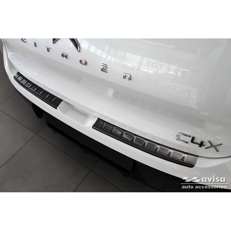 Zwart RVS Achterbumperprotector  Citroën C4 X 2023- 'Ribs' (2-delig)