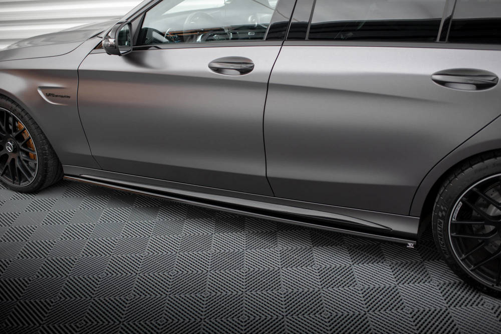 Zijskirts Mercedes AMG C63 Sedan / Estate FL Maxton Glans Zwart