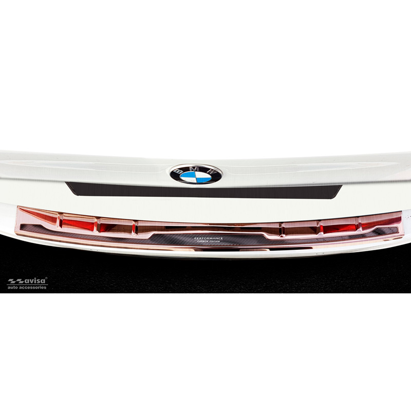 RVS Achterbumperprotector 'Deluxe'  BMW 5-Serie G31 Touring 2017-2020 excl. M-Sport 'Performance' 'Brushed' Koper/Koper Carbon