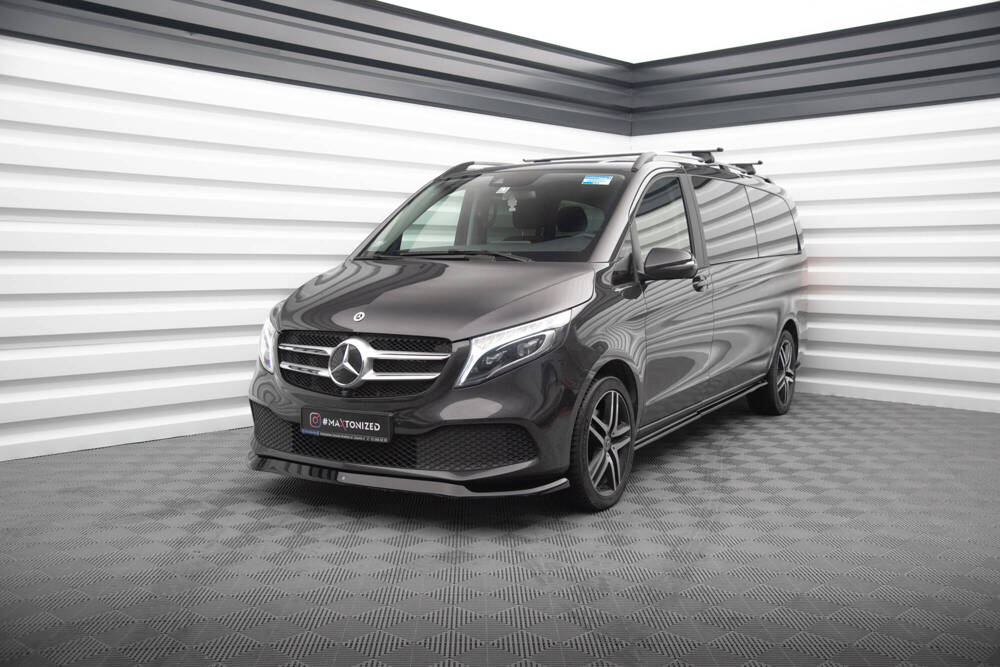 Voorspoiler V.1 Mercedes V Klasse W447 FL Maxton Glans Zwart