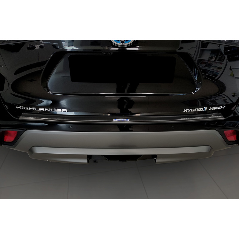 Zwart RVS Achterbumperprotector  Toyota Highlander (XU70) 2020- 'Hybrid'