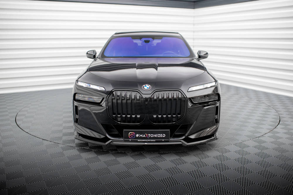Voorspoiler V.3 BMW 7 Serie G70 M Pakket & M760E Maxton Glans Zwart
