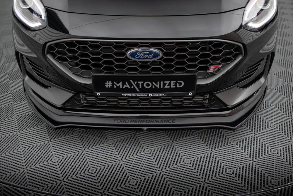 Voorspoiler V.1 Ford Fiesta ST / ST Line Mk8 FL Maxton Glans Zwart