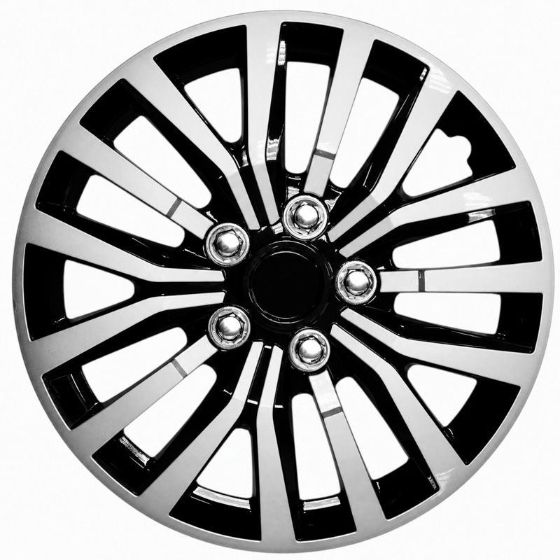 4-Delige Premium Wieldoppenset - Texas 15-inch - Zilver/Zwart