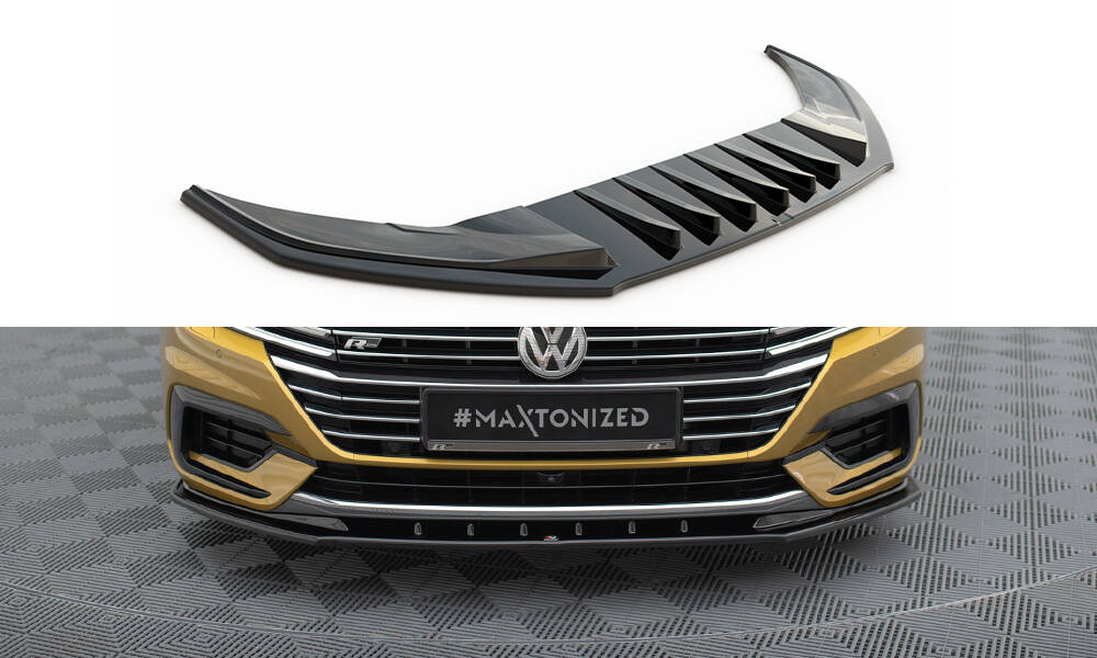 Voorspoiler V.3 Volkswagen Arteon Maxton Zwart Glans