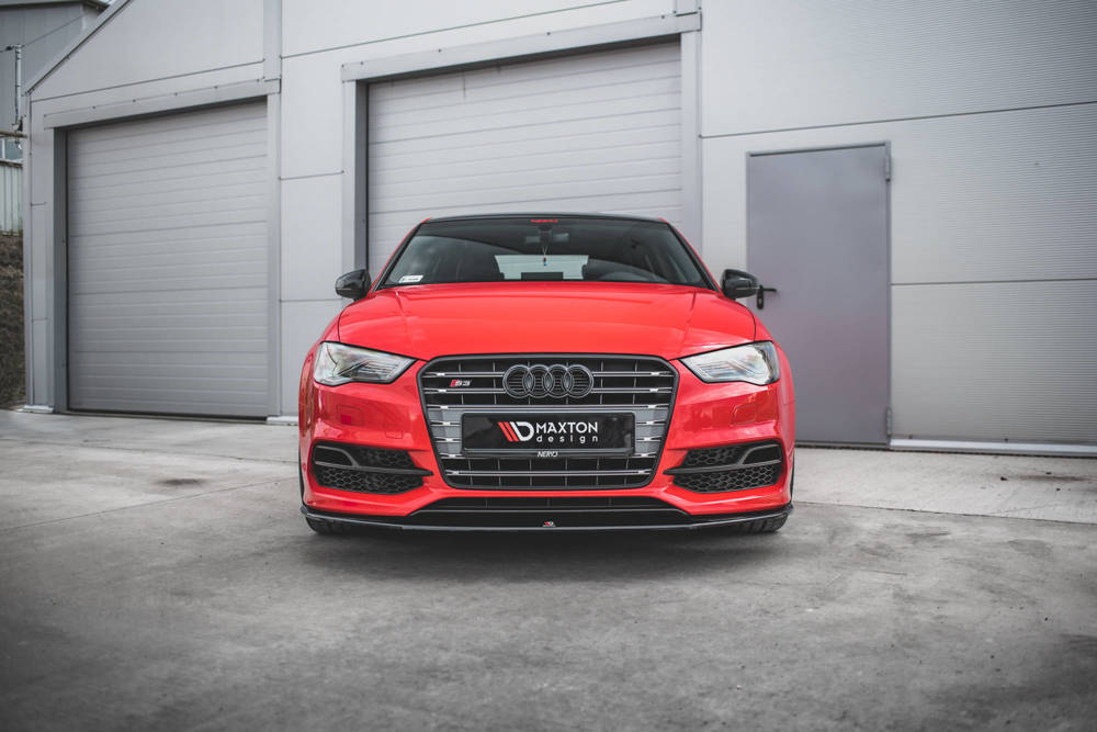 Voorspoiler Audi A3 8V S-line Sedan/Cabrio Zwart Glans
