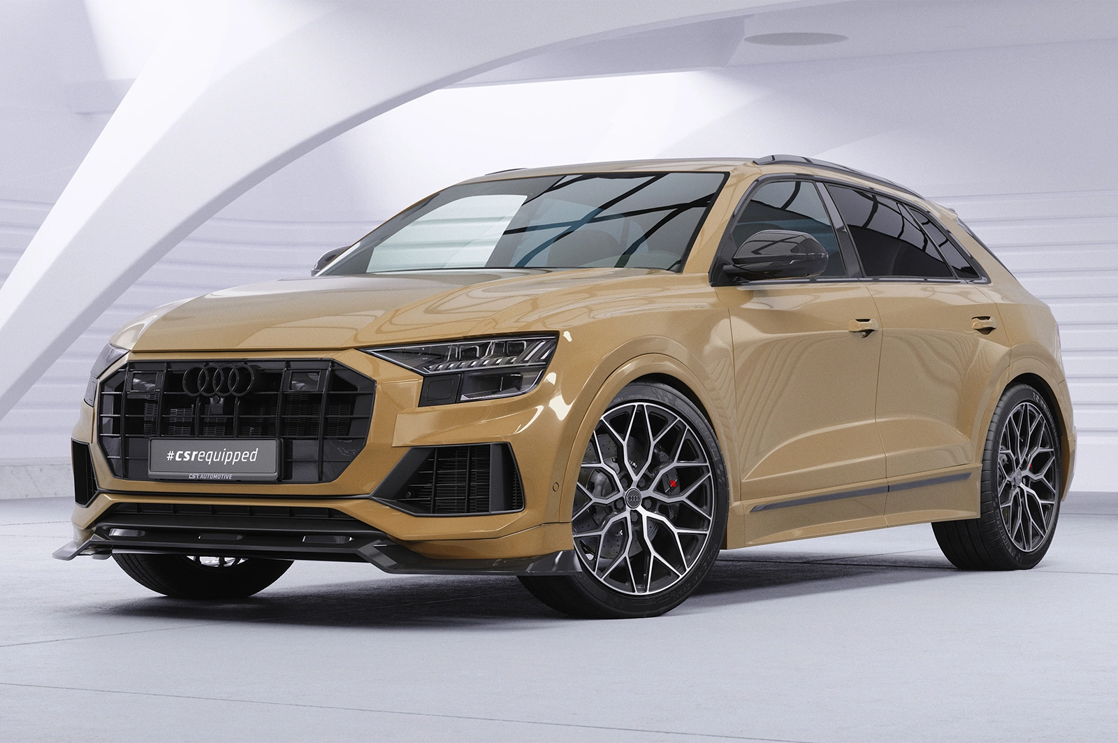 Voorspoiler Audi Q8 4M glans zwart