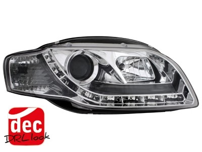 Faros Audi A4 B7 Los ojos del Diablo Dayline cromo ELR