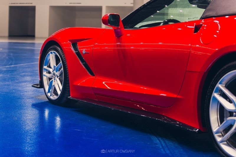 Zijskirts Diffusers Chevrolet Corvette C7 Glanzend Zwart