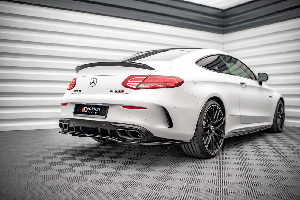 Diffuser Mercedes AMG C63 Coupe W205 FL Maxton Glans Zwart