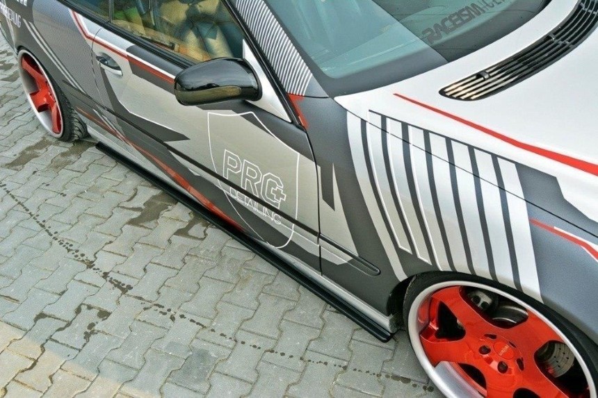 Zijskirts Mercedes CL-klasse C215 Maxton Design glans zwart