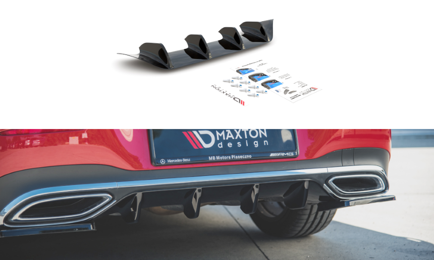Diffuser Mercedes CLA AMG-Line X118 Maxton Design glans zwart