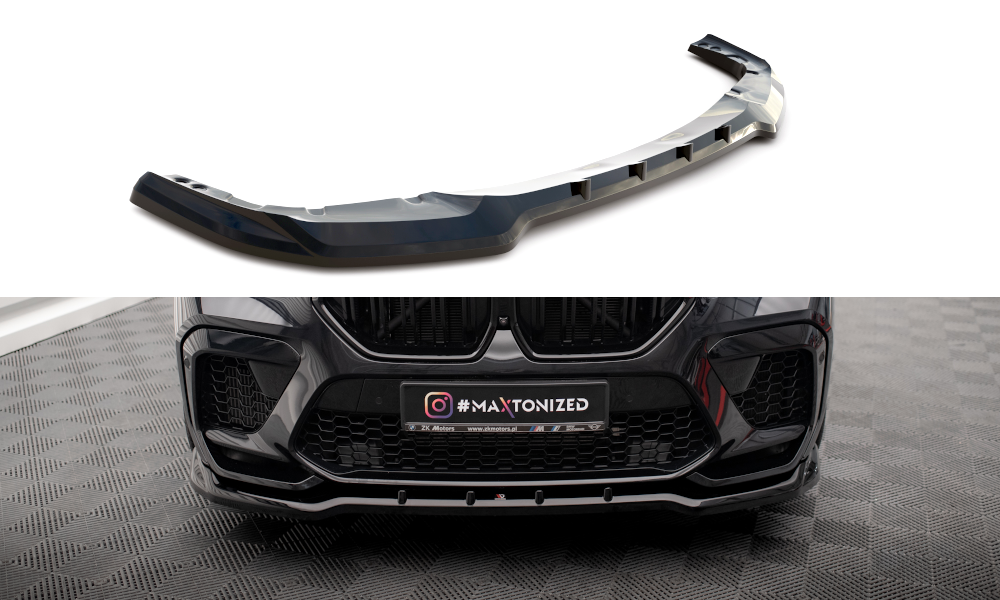 Voorspoiler V.1 BMW X6 M F96 Maxton Glans Zwart