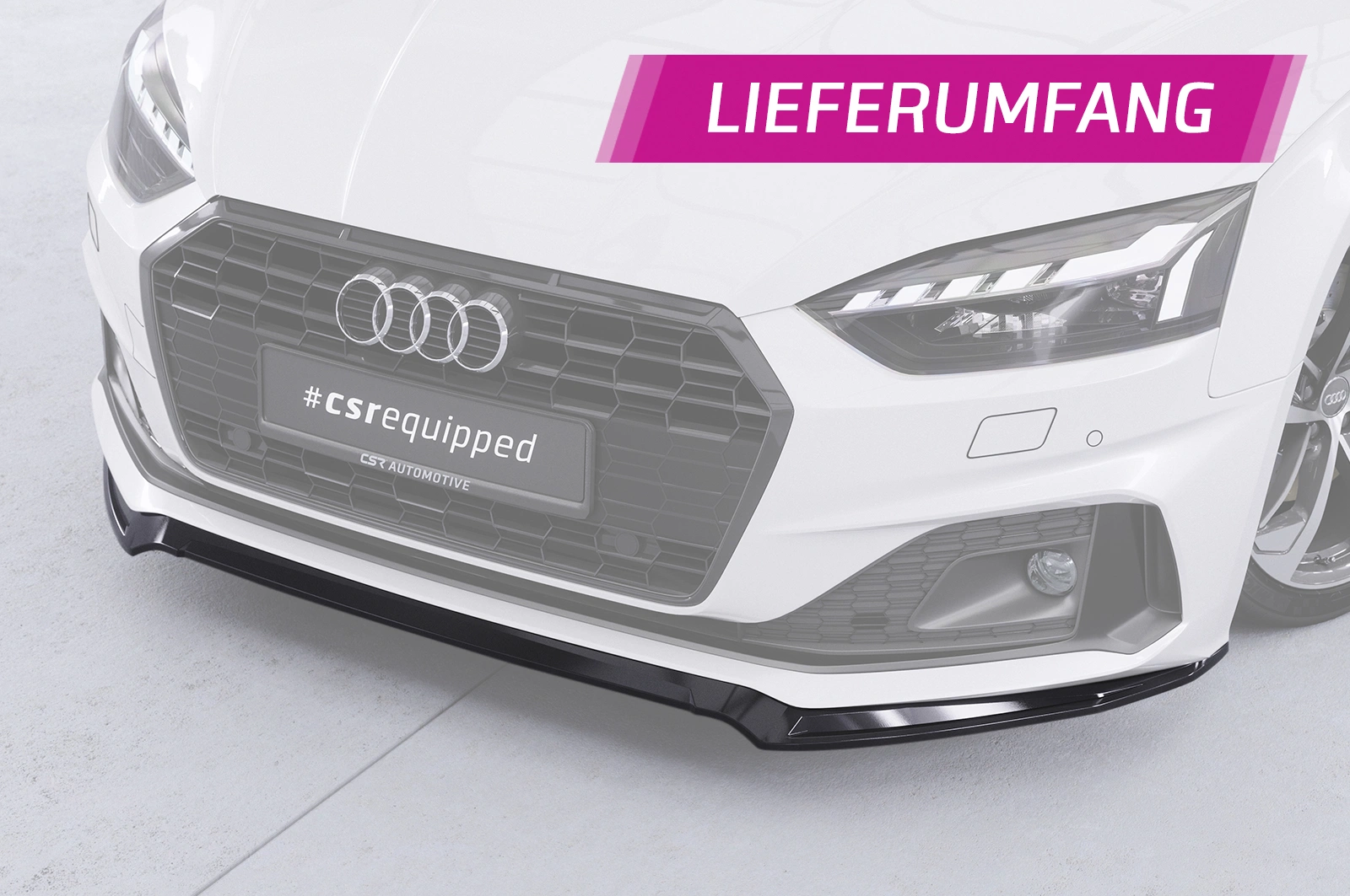 Voorspoiler Audi A5 F5 Basis / Advanced Glans Zwart van CSR Automotive (Facelift 2019-)