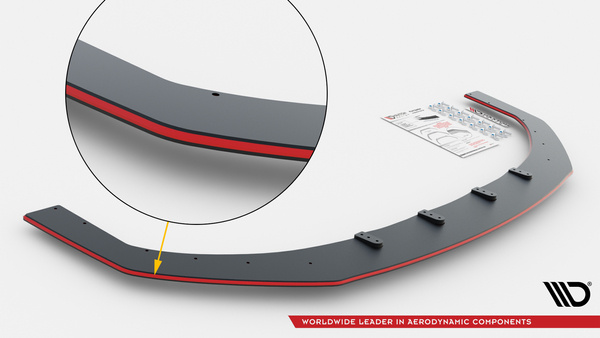 Street Pro rood zwarte Voorspoiler Kia Ceed GT MK3 / Proceed MK1