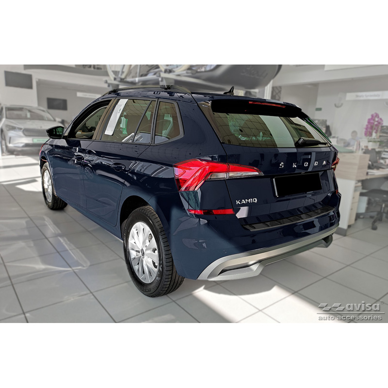 Zwart RVS Achterbumperprotector  Skoda Kamiq 2019- 'STRONG EDITION'