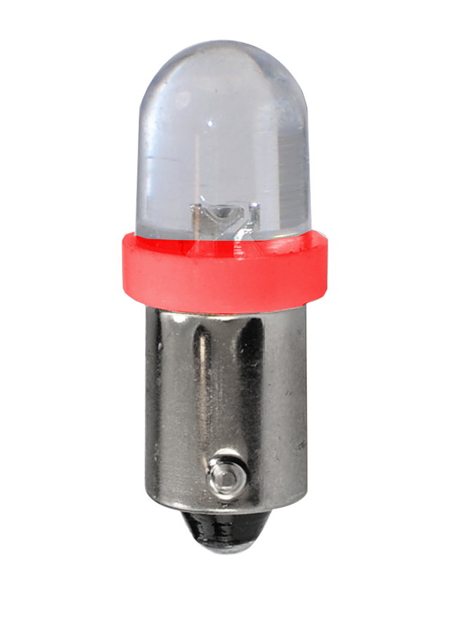 2x M-tech BA9S 12v round 8mm led rood