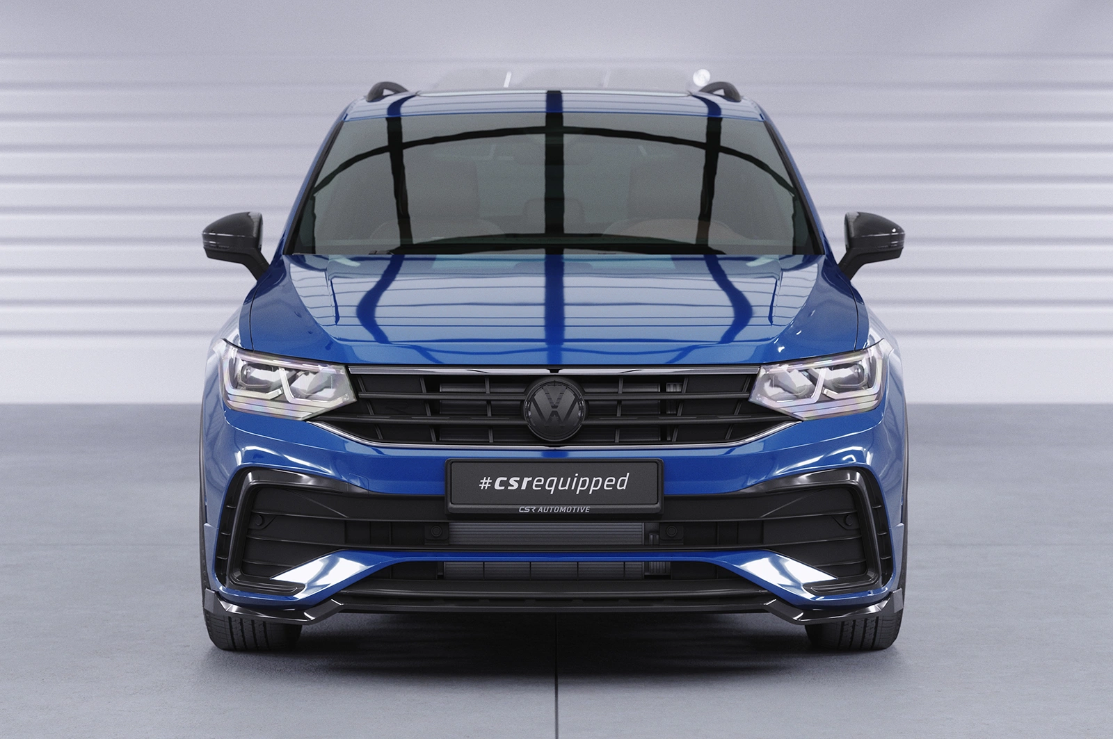 Voorspoiler VW Tiguan II (Typ AD1) R-Line 09/2020–heden (Facelift) – CSR Automotive – Glans Zwart