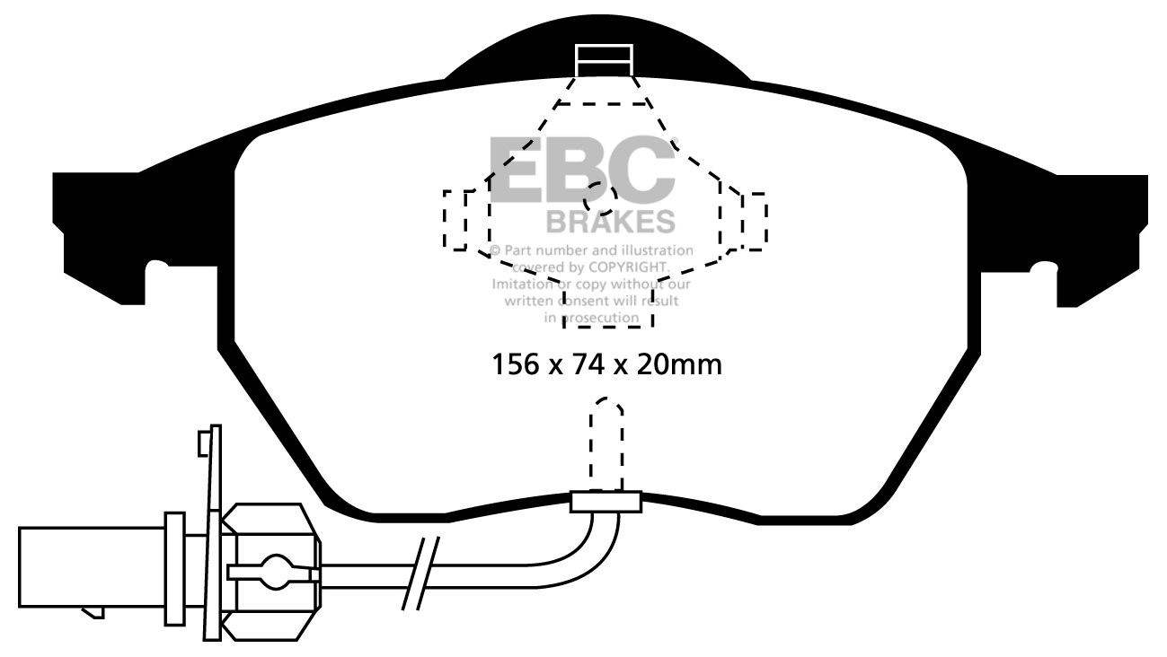 EBC Brakes AUDI A4 B5 2.8 99-2000 Remblokken voorzijde redstuff