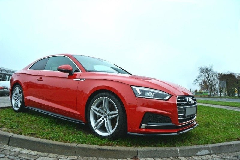 Voorspoiler Audi S5 / A5 S-Line F5 Coupe / Sportback V.2 Glanzend Zwart
