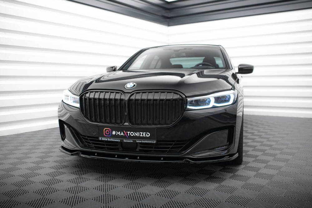 Voorspoiler V.1 BMW 7-Serie G11 FL Maxton Glans Zwart