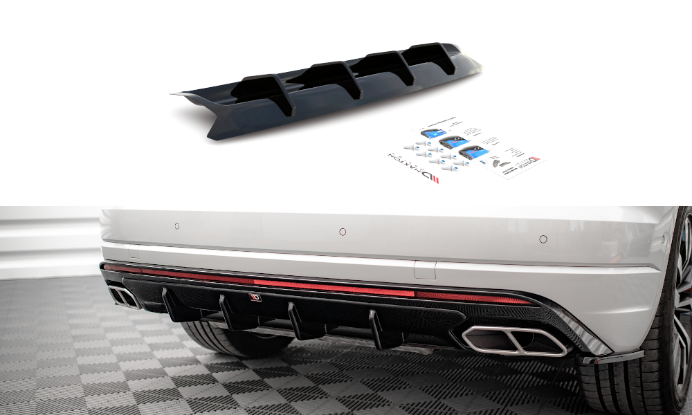 Diffuser Volkswagen Touareg MK3 R-Line Maxton Glans Zwart