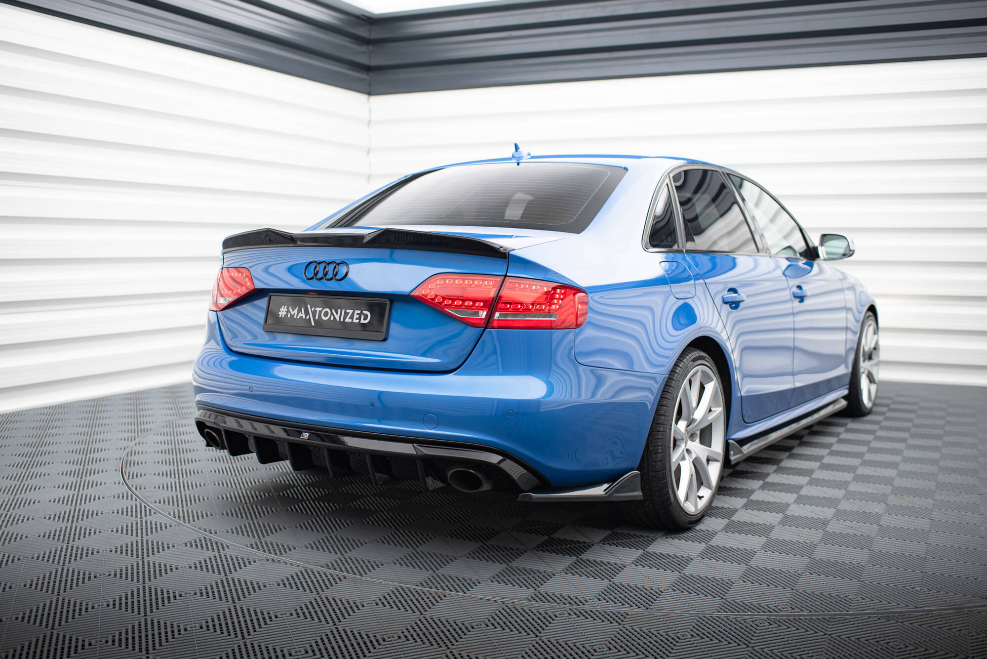 Achter Diffuser Audi A4 S-Line Sedan / Avant B8 Maxton Glanzend zwart