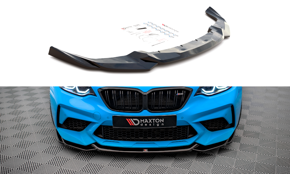 Voorspoiler V.1 BMW M2 F87 Competition Maxton Glans Zwart