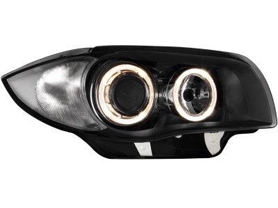 Faros BMW 1 Serie E87 Angel Eyes negro