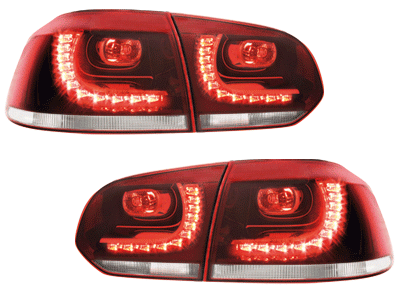 Taillights led VW Golf VI 10/08- R-look red