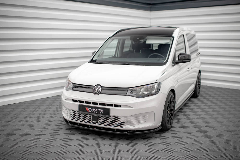 Voorspoiler V.1 Volkswagen Caddy MK5 Maxton Glans Zwart