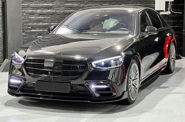 Voorspoiler Mercedes S Klasse W223 Sport Line Glans Zwart