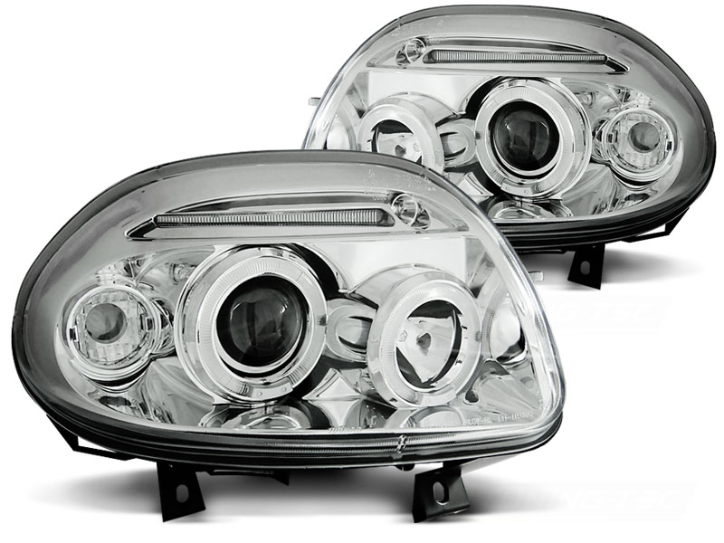 Faros Angel Eyes Renault Clio B 9.98-5.01 cromo