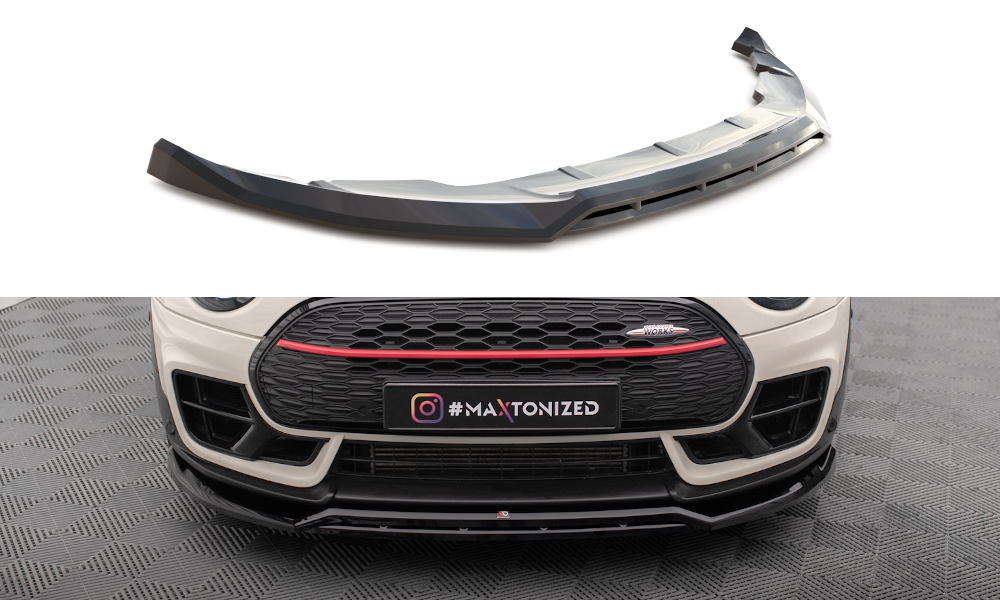 Voorspoiler V.2 Mini Cooper Clubman John Cooper Works F54 Facelift 2019 - Maxton Glans Zwart