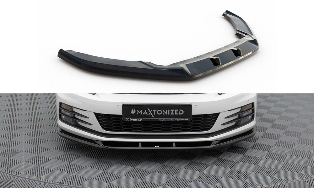 Voorspoiler V.1 Volkswagen Scirocco FL Maxton Glans Zwart