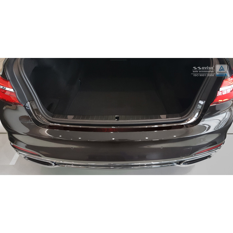 Carbon Achterbumperprotector  BMW 7-Serie G11/G12 2015-2019 excl. M-Pakket - Rood-Zwart Carbon