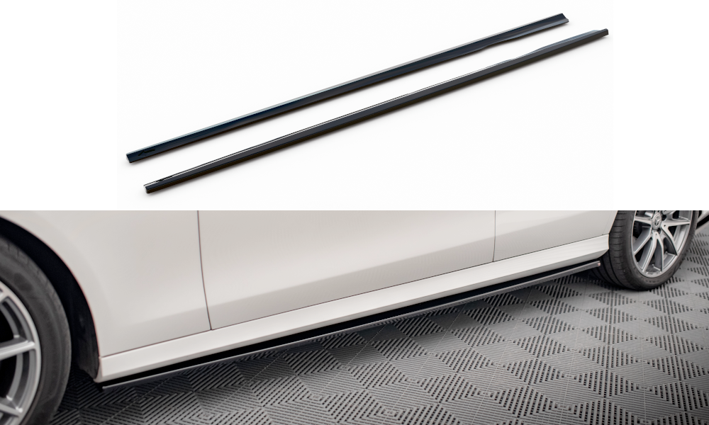 Zijskirts Mercedes E Klasse W213 FL AMG Line Maxton Glans Zwart