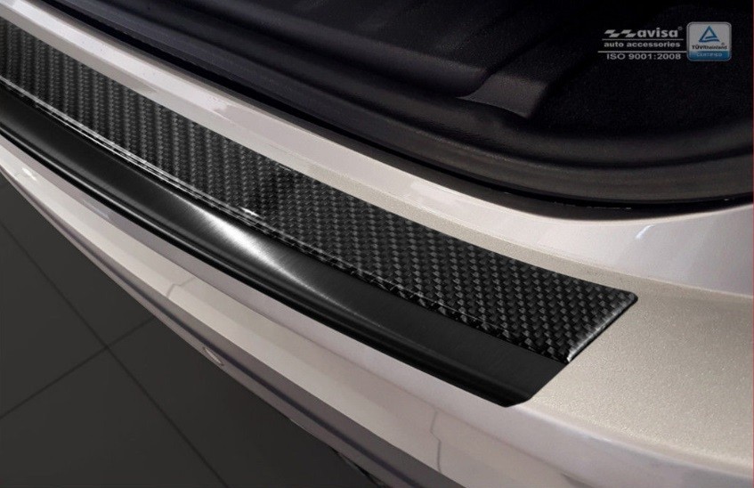 RVS Achterbumperprotector 'Deluxe' Jaguar F-Pace 2016- Zwart/Zwa
