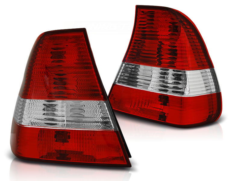 Taillights BMW E46 01->> CRYSTAL WIT-red