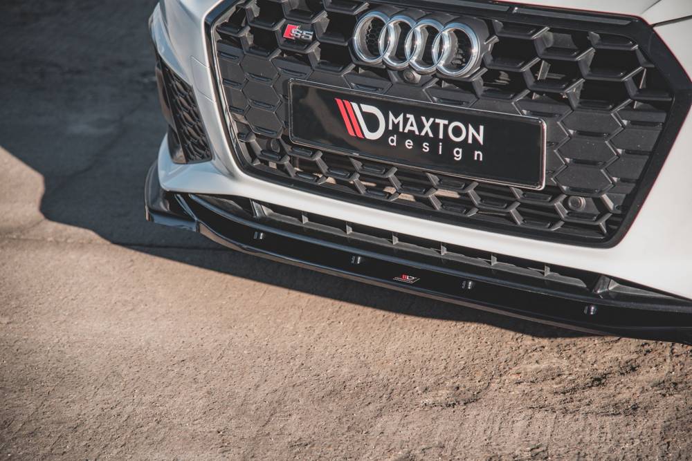 Voorspoiler V.1 Audi A5 S-Line S5 F5 FL Maxton Glans Zwart