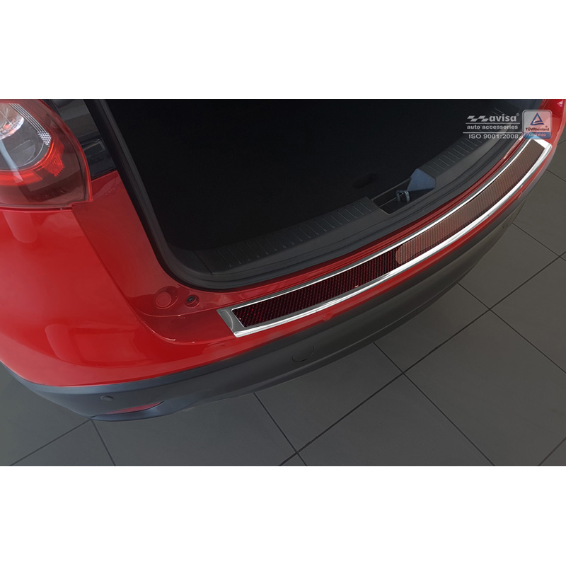 RVS Achterbumperprotector 'Deluxe' Mazda CX-5 2014- Chroom/Rood-