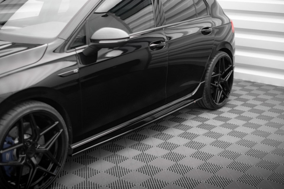 Zijskirts V.3 Volkswagen Golf 8 R Maxton Glans Zwart