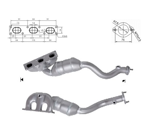 BMW 520i 2.2i 24V 2171 cc 125 Kw / 170 cv M54 E39 Magnaflow CAT