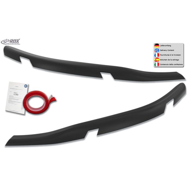 RDX Koplampspoilers  Ford Transit Custom & Tourneo Custom (V710) 2023- (met LED & Matrix-LED) (ABS)
