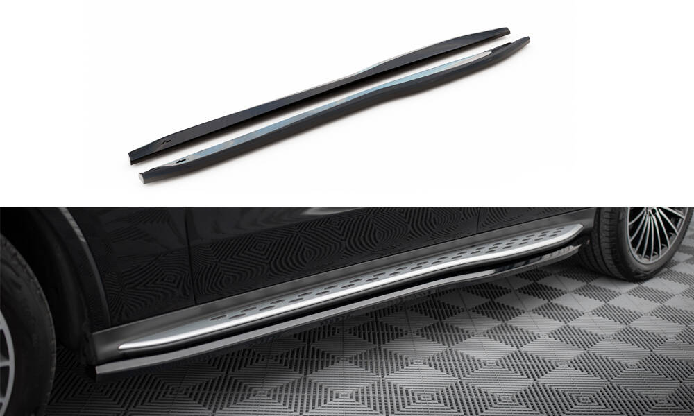 Zijskirt Mercedes GLC AMG Pakket X254 Maxton Glans Zwart