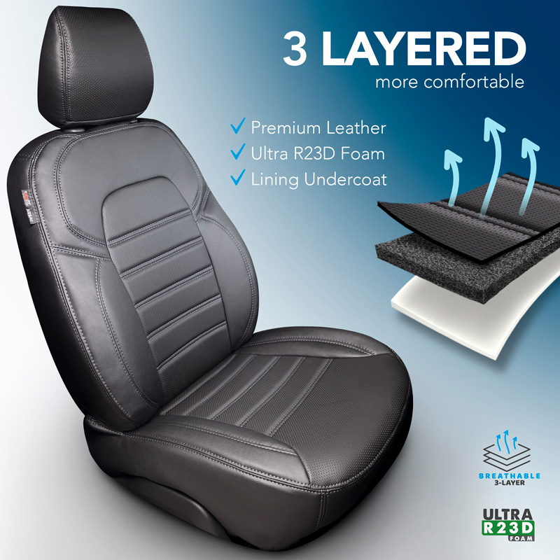 New York Design Kunstleder Stoelhoezenset 1+1  Ford Transit Connect 2019-
