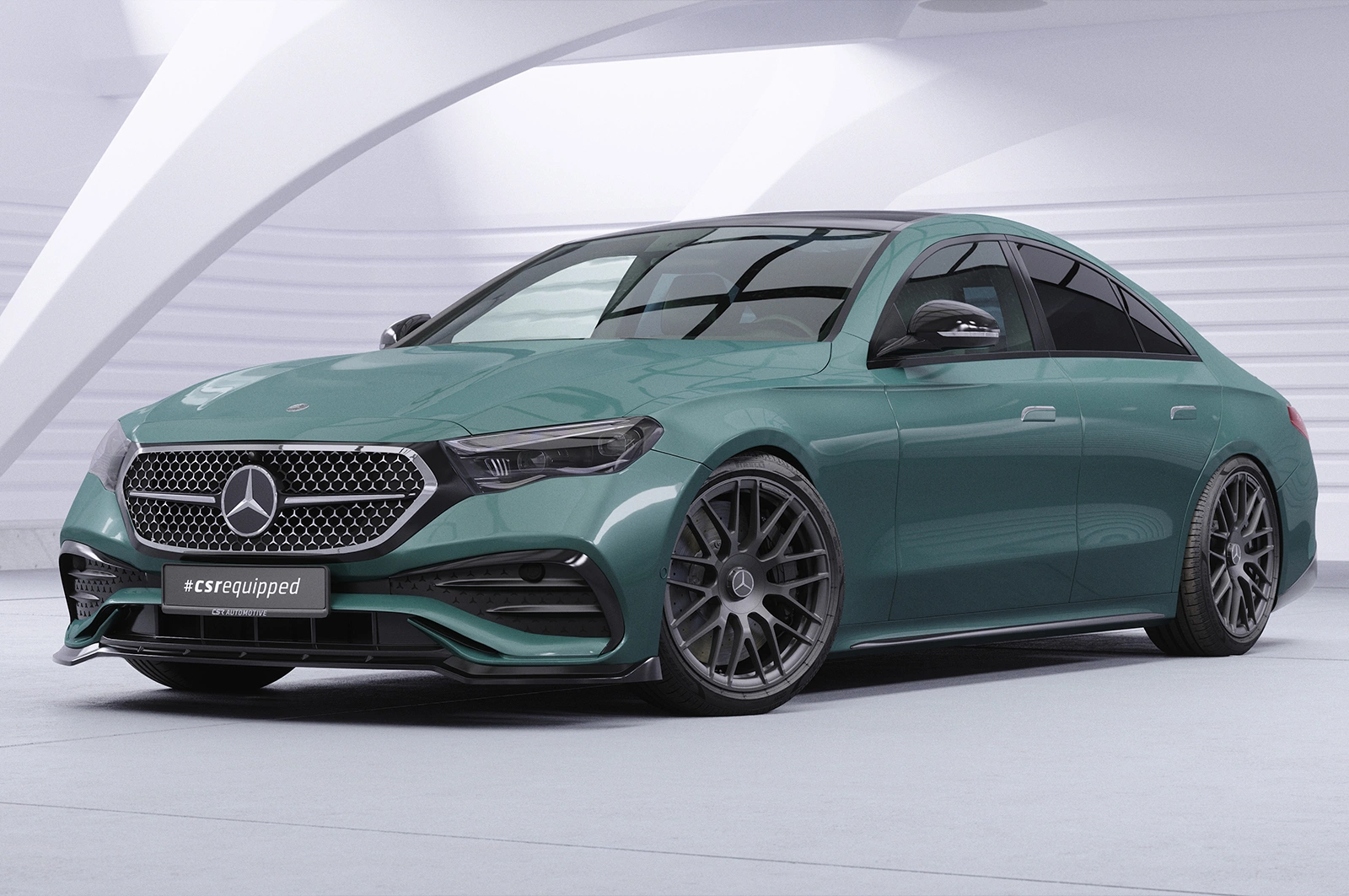 Voorspoiler Mercedes-Benz E-Klasse W214 / S214 Glans Zwart – CSR Automotive 